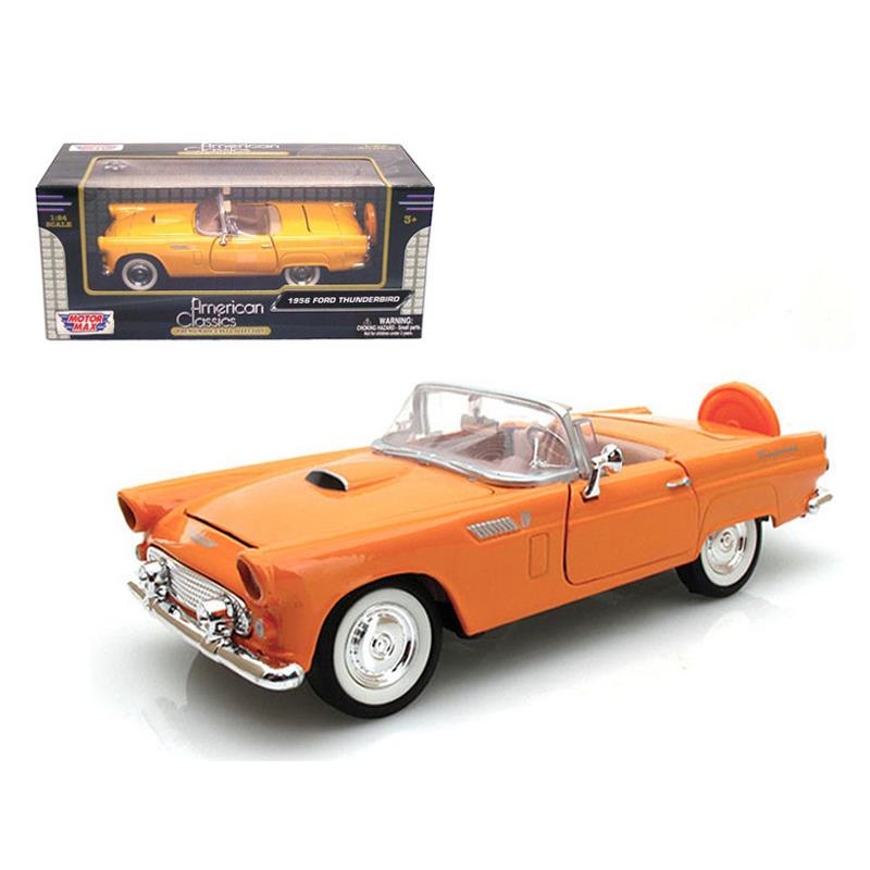 1956 Ford Thunderbird Orange 1/24 Diecast Car Model by Motormax