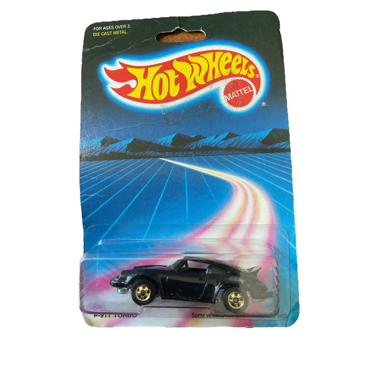 Hot Wheels Porsche P-911 Turbo Black w/ Gold Wheels 1986 Htf