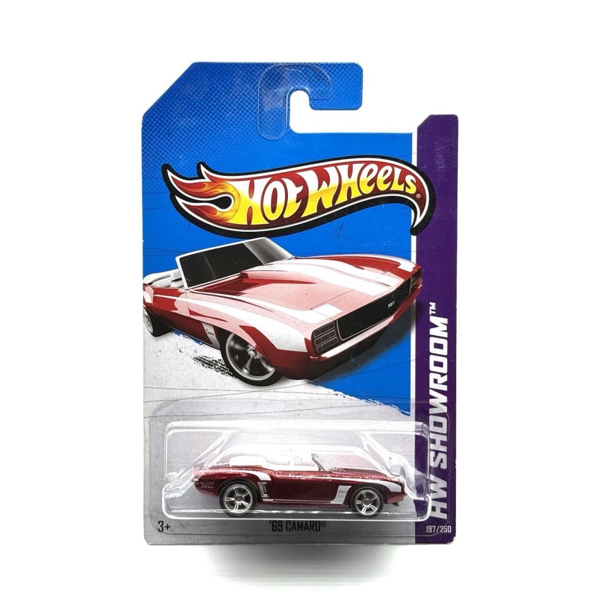 2013 Hot Wheels Super Treasure Hunt `69 Camaro HW Showroom 197/250 Red+protector - Red