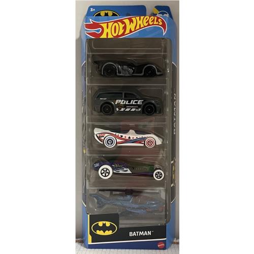 Mattel Hot Wheels Batman 5 Car Pack Batmobile Gotham City Vehicles 1:64 Mint