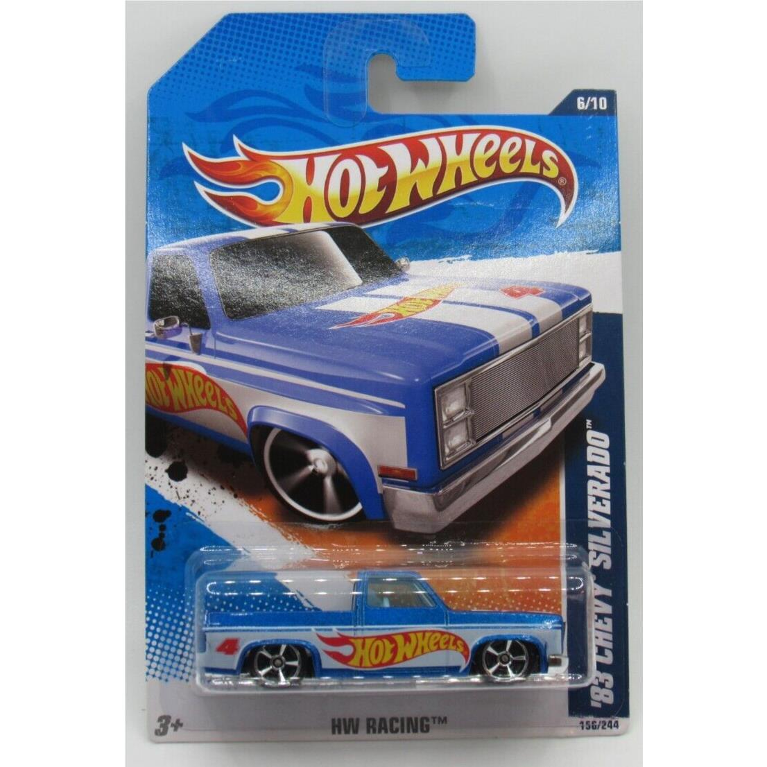 Hot Wheels 2011 HW Racing `83 Chevrolet Silverado Race Team Blue 1983 Squarebody