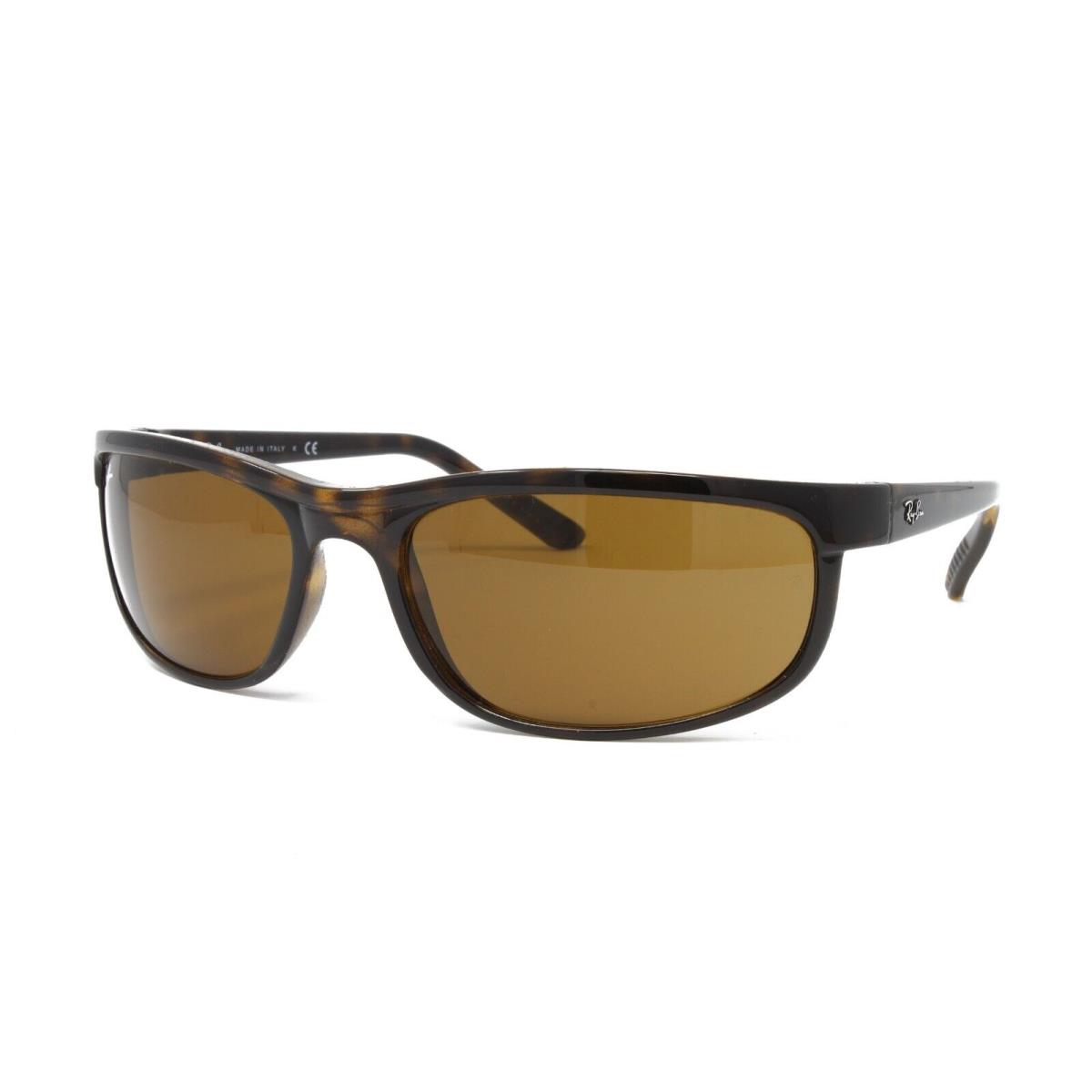 Ray Ban Sunglasses Predator 2 Men`s Wrap Style RB2027 650833 Dark Havana 62mm - Frame: Brown, Lens: Brown