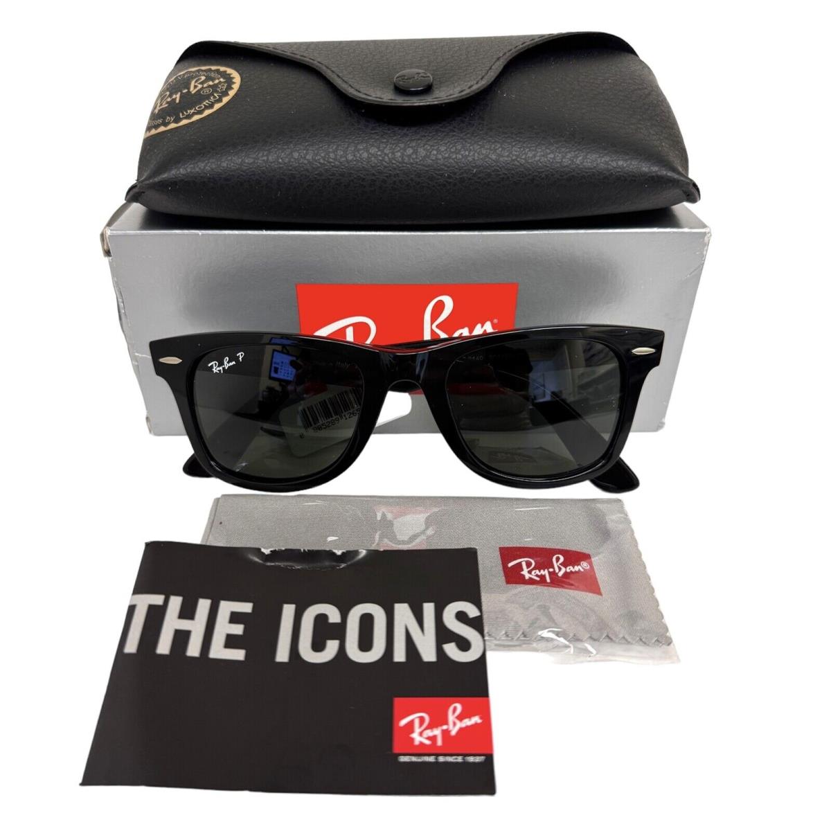 Ray-ban RB 2140 901/58 Wayfarer Sunglasses Polished Black Polarized 50mm W/case by Ray-Ban