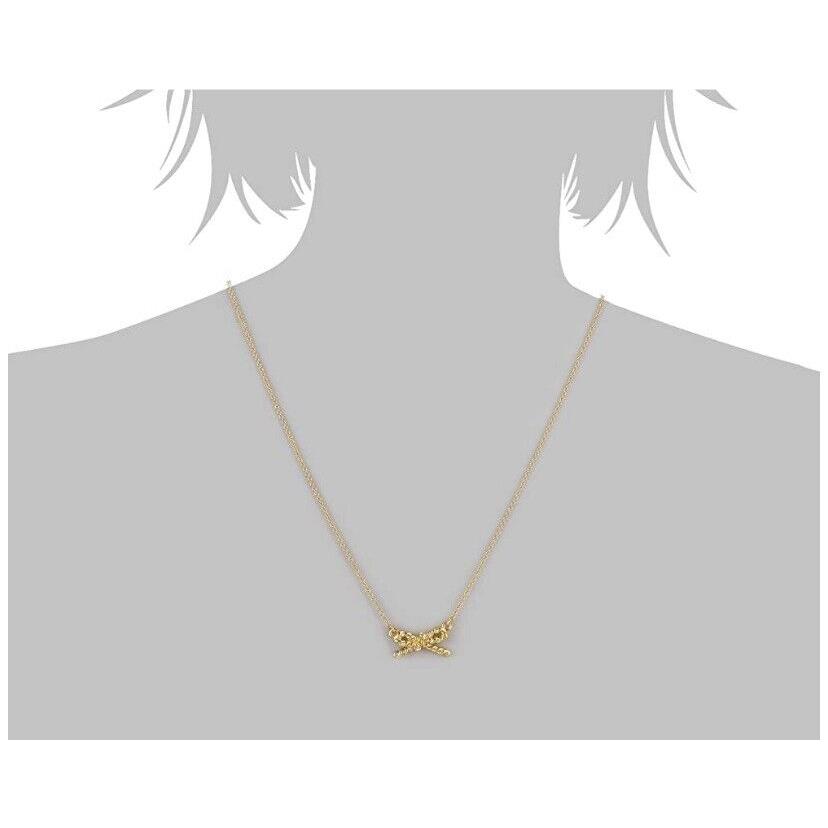 Kate Spade York Deco Skinny Mini Gold Tone Bow Necklace KSS84
