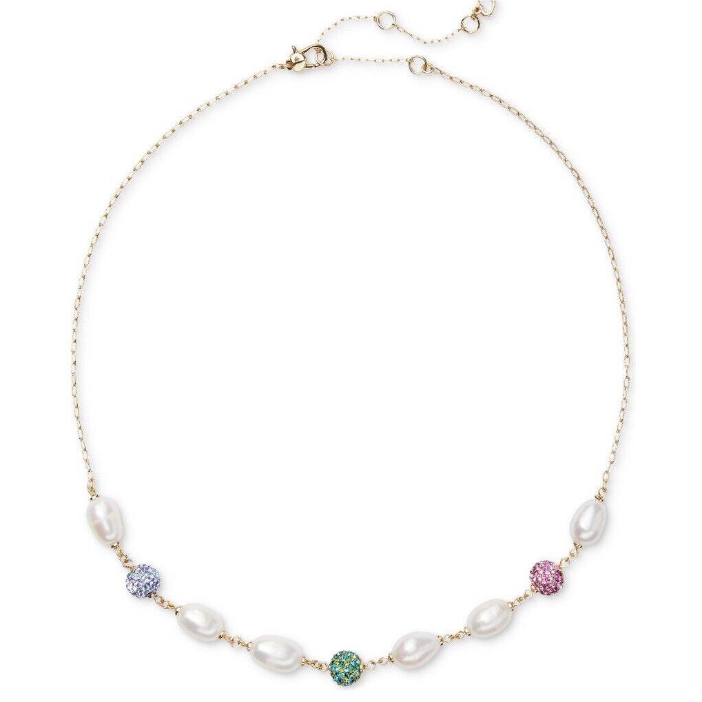 Kate Spade Gold Tone Pave Fireball Pearl 19 Plus 3 Necklace sp6