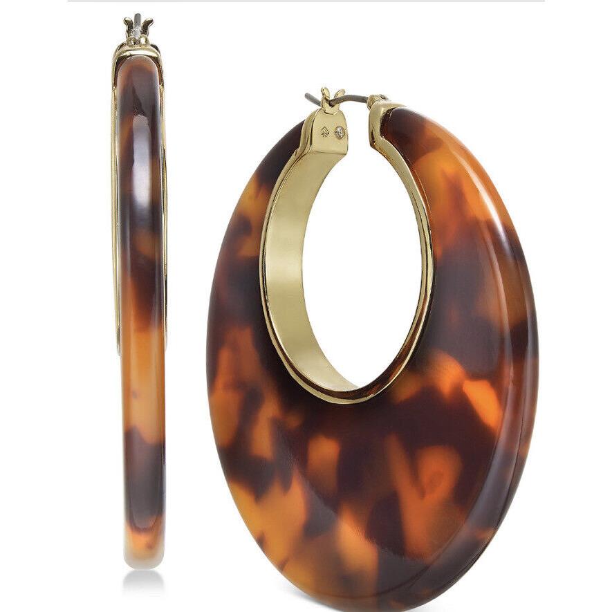 Kate Spade New York On The Dot Hoop Tortoise Look Earrings KSS97c