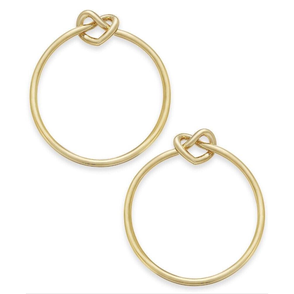 Kate Spade Loves Me Knot Hoop Studs Earrings Gold Jkaa