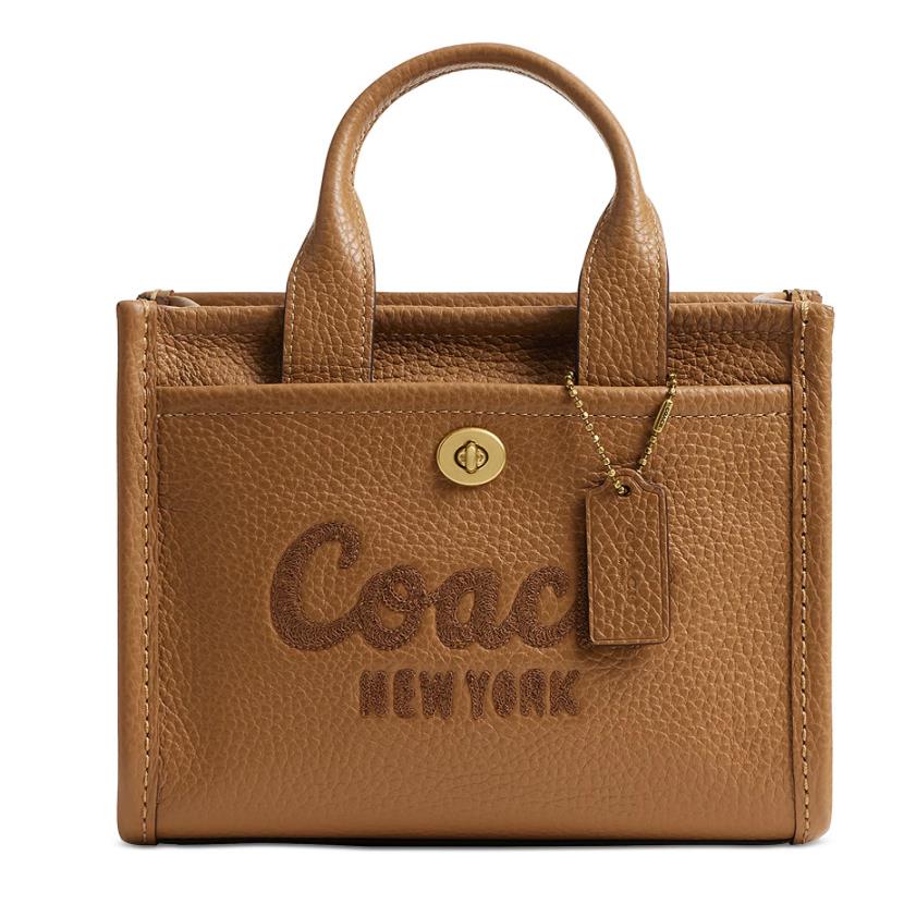 Coach Mini Leather Cargo Tote Bag 20 Brass/honey Brown