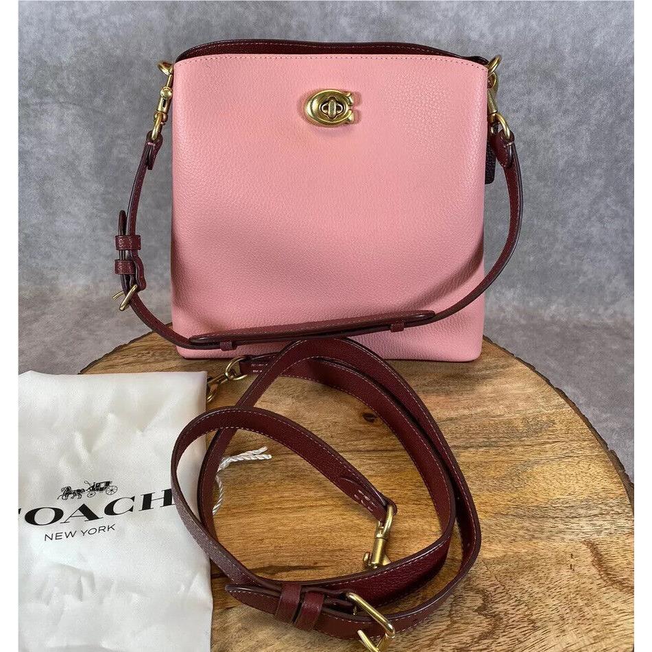 Coach Willow Bucket Shoulder Bag Pink Bubblegum Purse Colorblock
