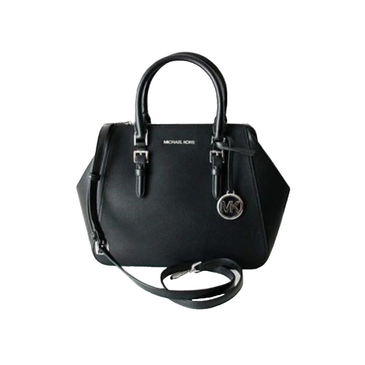 Michael Kors Bag Charlotte Large Satchel Leather Black