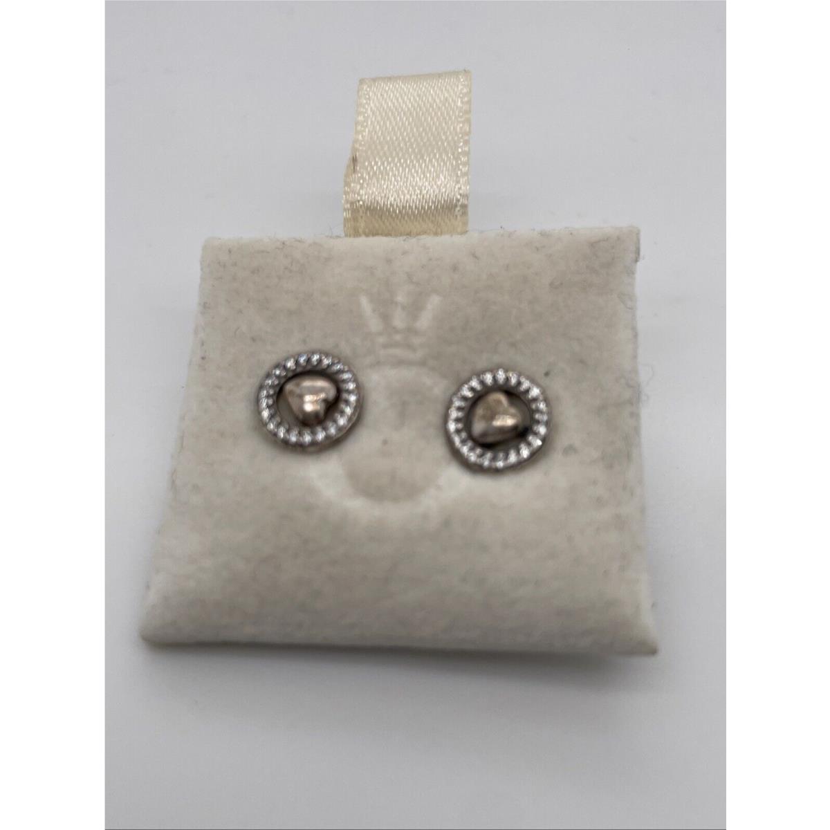 Pandora Silver Forever Pandora Heart CZ Stud Earrings 297709CZ