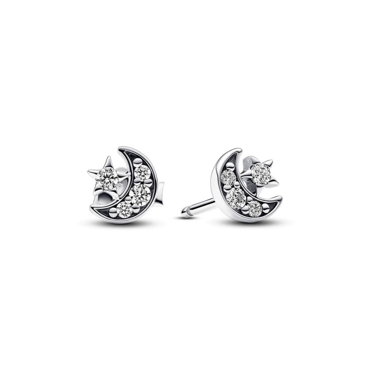 Pandora Sparkling Moon Star Stud Earrings
