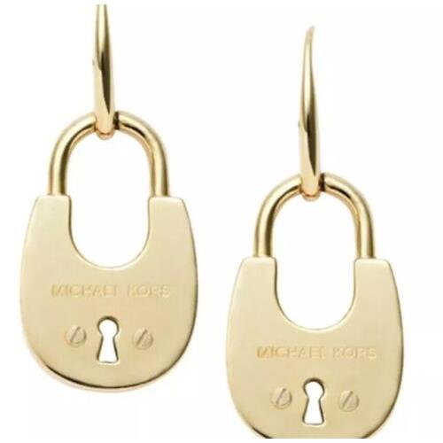 Michael Kors Cityscape Padlock Gold Drop Earrings