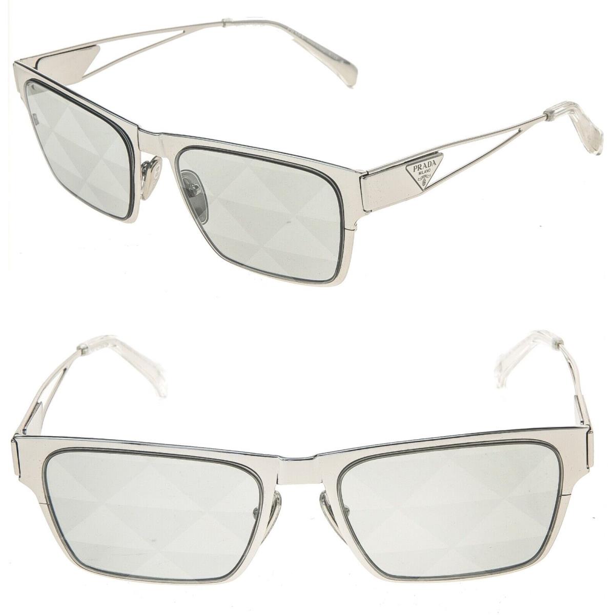 Prada Tampo Triangle Silver Mirrored PRA71Z 71Z Fashion Unisex Metal Sunglasses