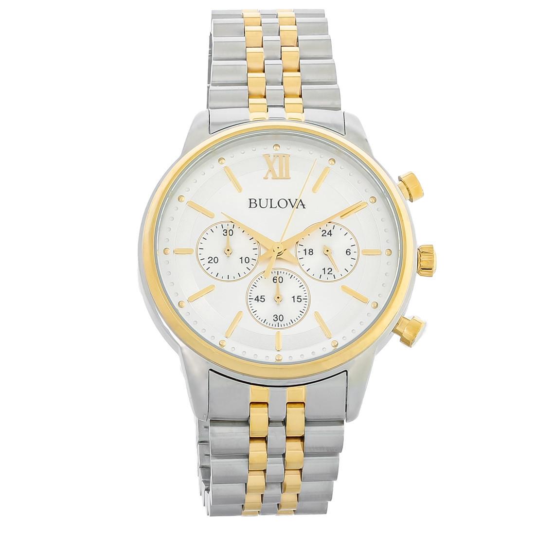 Bulova Classic Mens Chronograph Two-tone Stainless Steel Quartz Watch 98A287