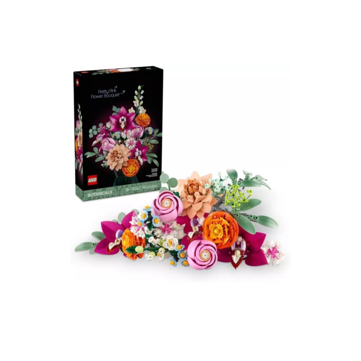 Lego 10342 Botanicals Pretty Pink Flower Bouquet Building Sets For Adults