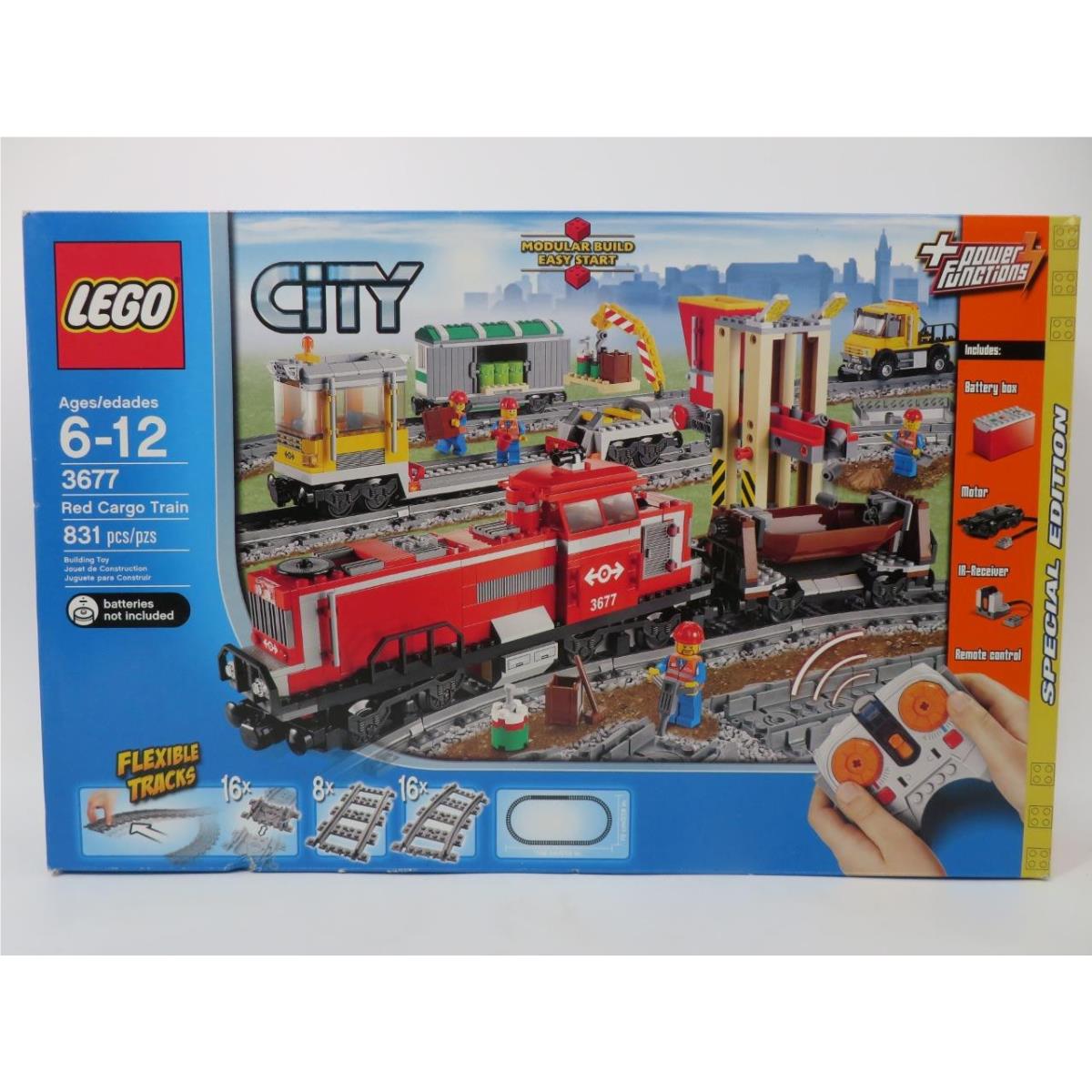 Lego City Red Cargo Train 3677 831 Pcs