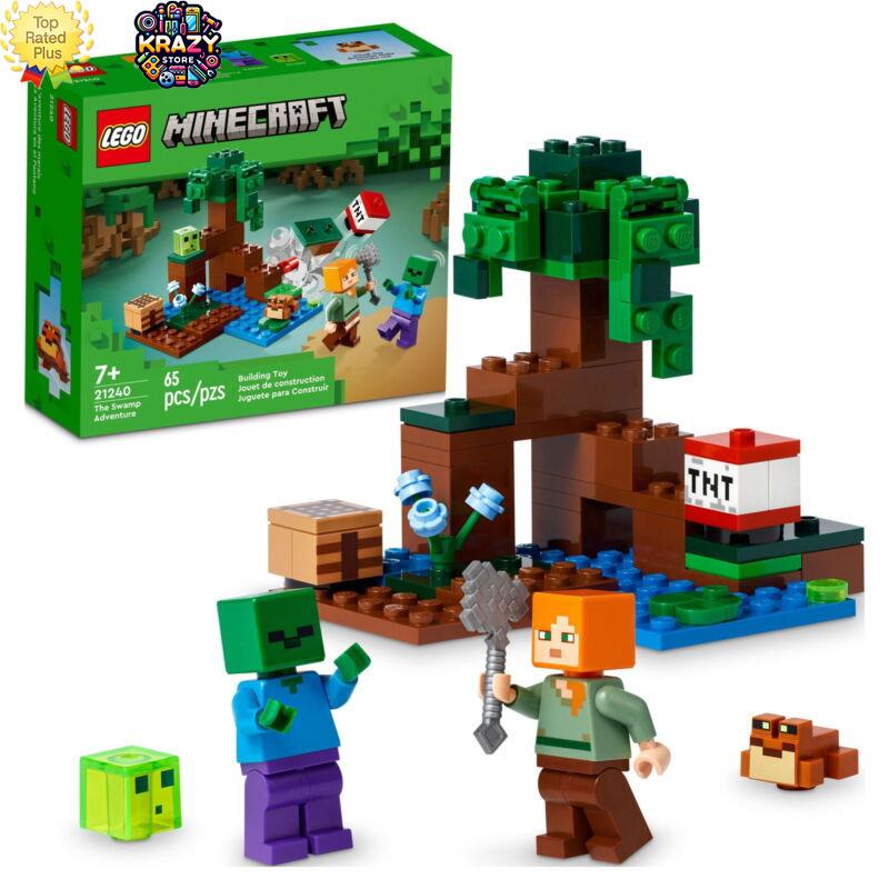Minecraft Swamp Adventure Set with Figures Frog Slime Block Zombie Toy