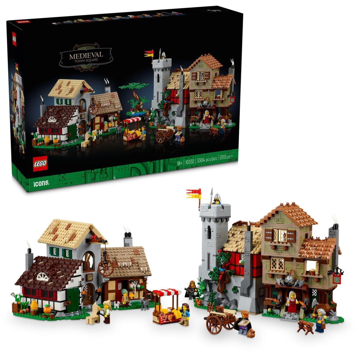Lego Icons Medieval Town Square Build and Display Model Classic Castle Set