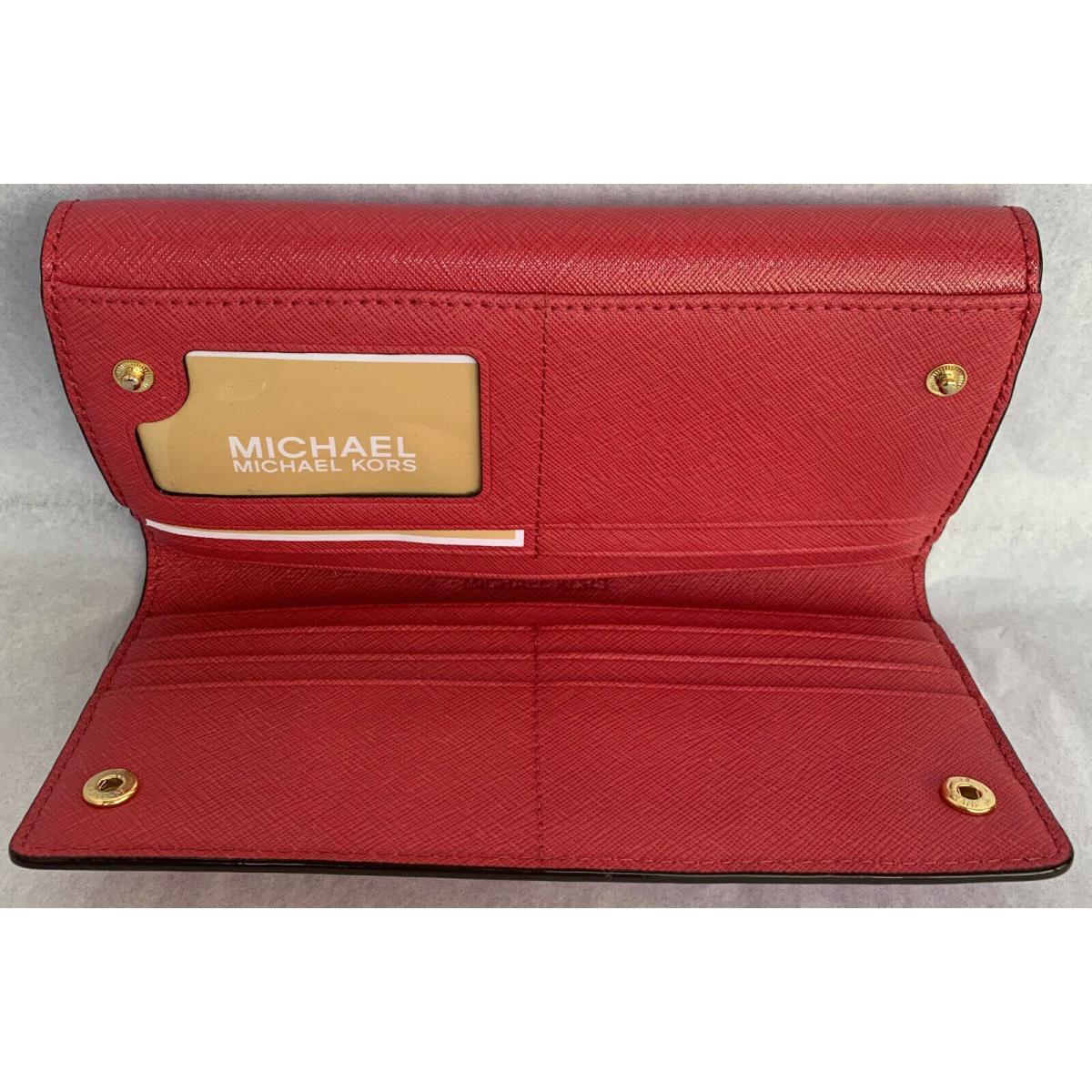 Michael Kors Jet Set Travel Flat Trifold Leather Wallet - Azalea |  190049598146 - Michael Kors wallet - Azalea (Pink) | Fash Direct