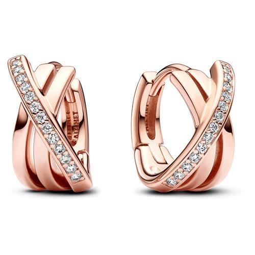 Pandora Crossover Pave Hoop Earrings