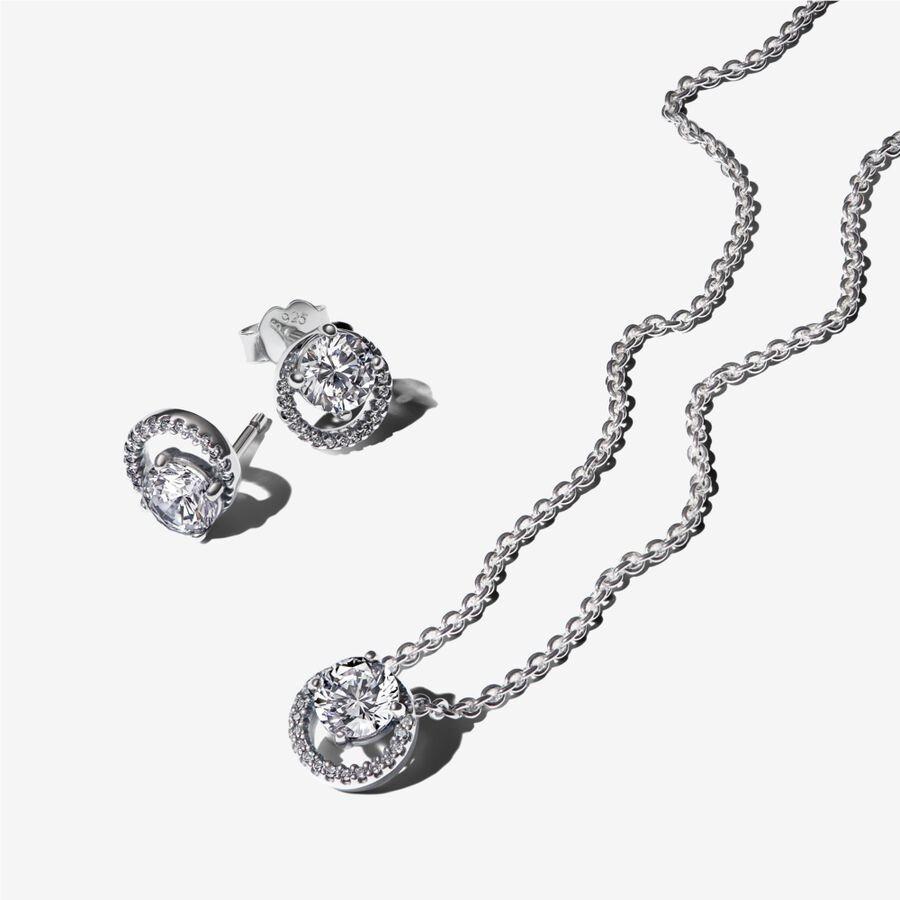 Pandora Sparkling Round Cut Jewelry Set
