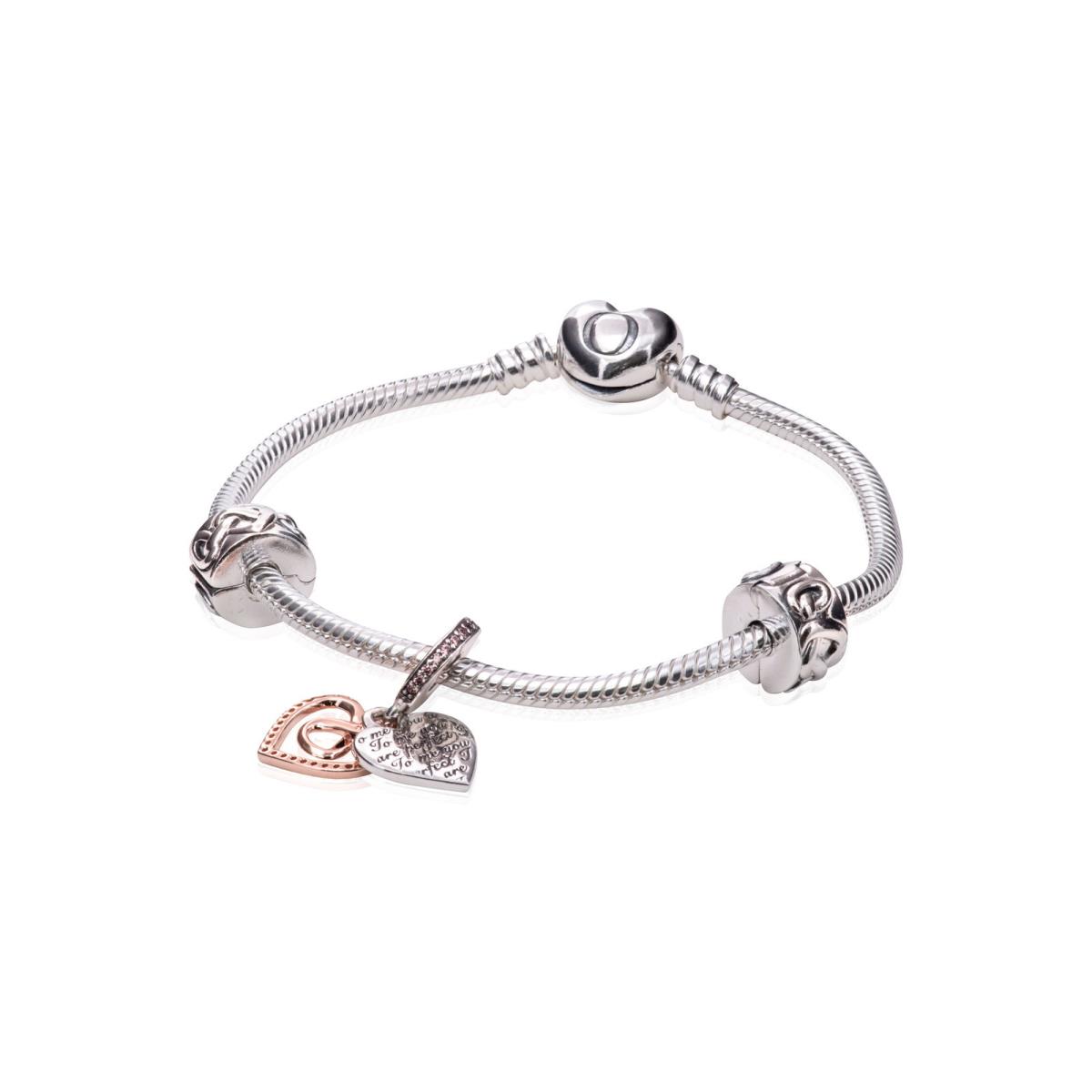 Pandora Two-tone Infinity Heart Bracelet Gift Set