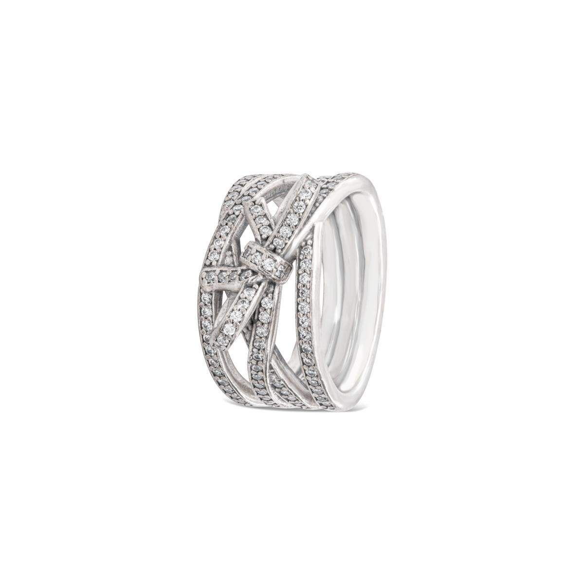Pandora Sparkling Ribbon and Bow Ring