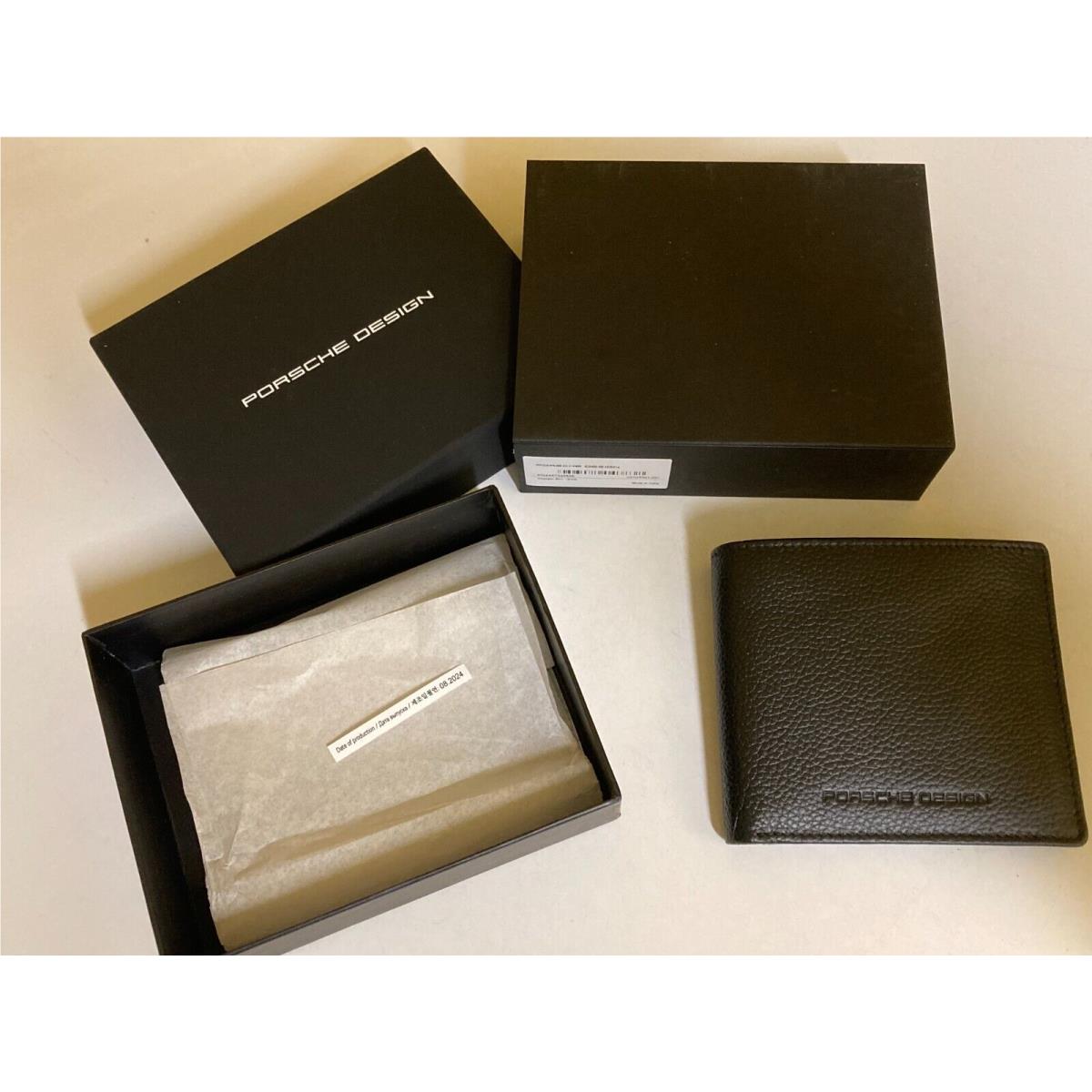 Porsche Design Men`s Black Leather Voyager 10 Wallet Billfold For 2024 W/rfid