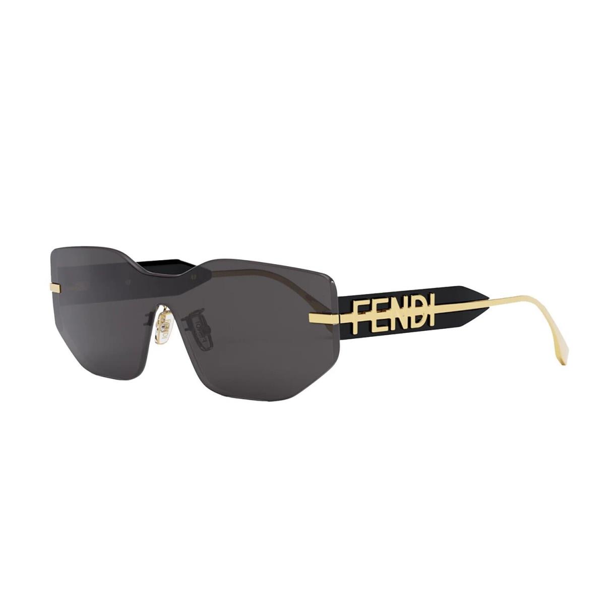 Fendi Technicolour FE 40066 30A Gold Grey Lens Unisex Mask Sunglasses