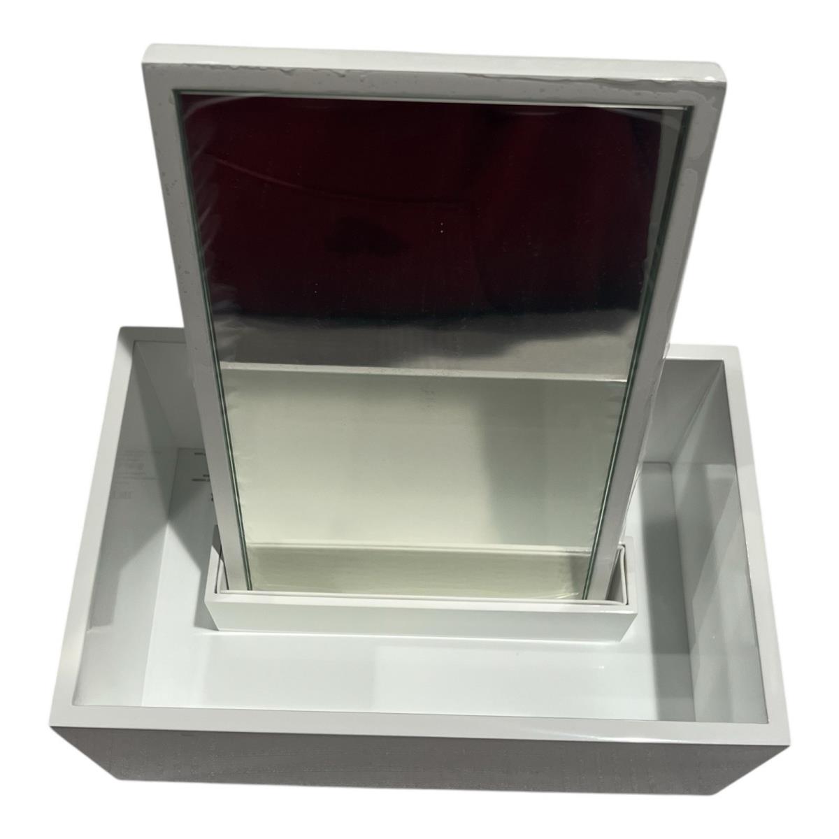 Dior White Lacquered Vanity/make-up Storage Box with Mirror
