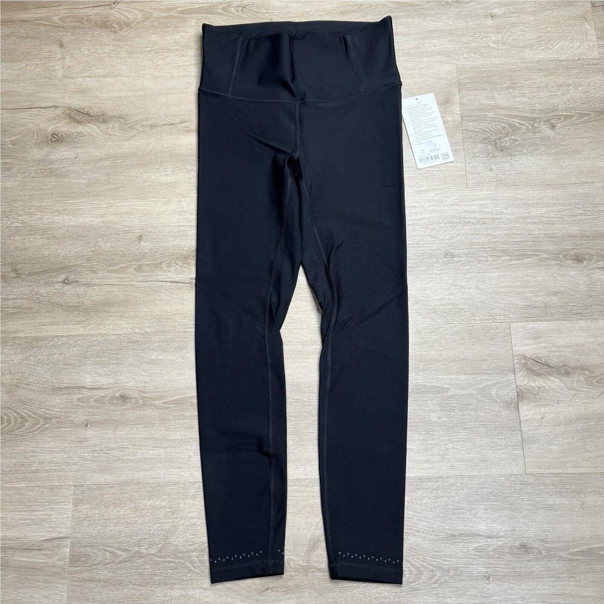 Lululemon In Focus Run Tight Senseknit Reflective Black Womens Size 10