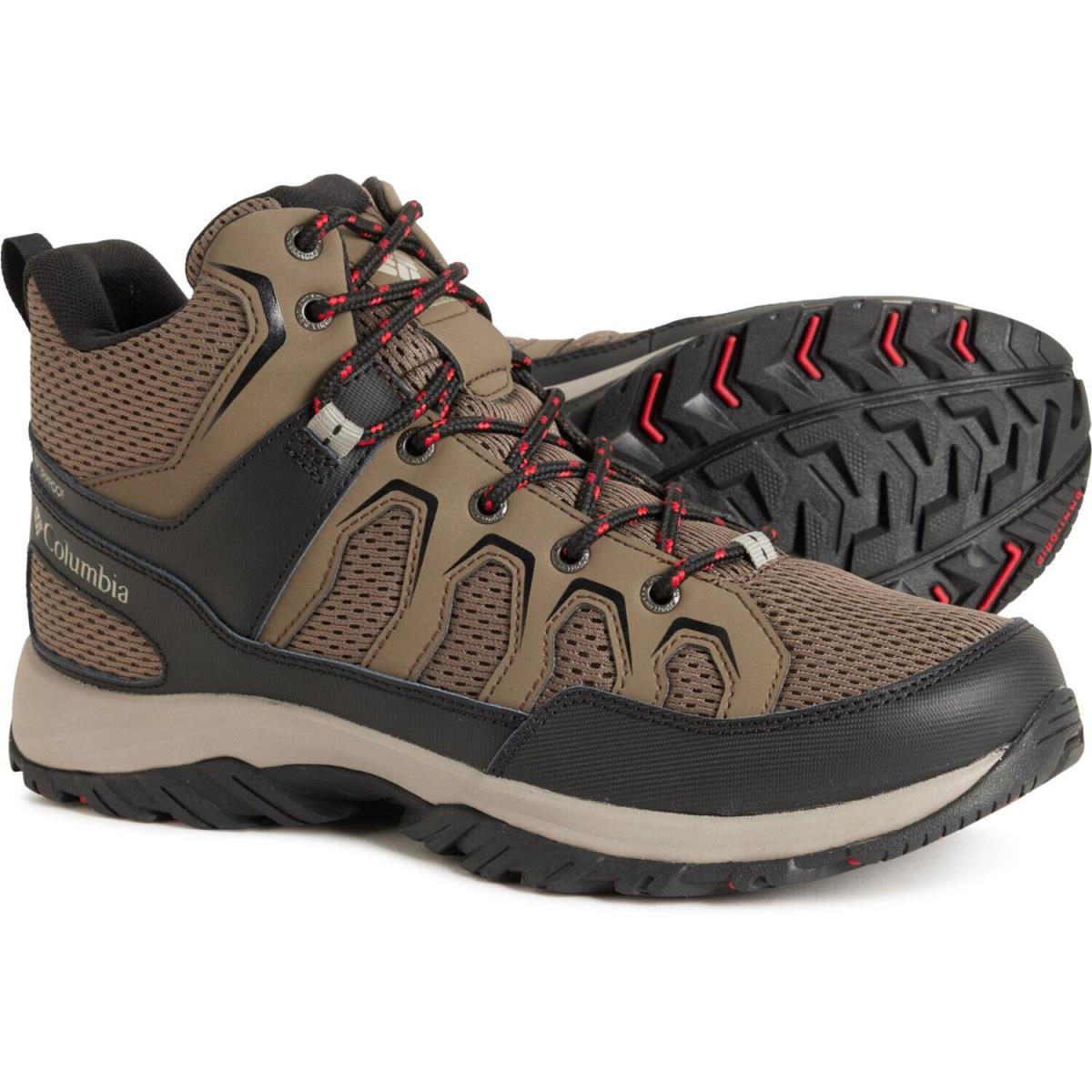 Columbia Granite Trail Omni-tech Mid Hiking Boots Men`s Size 11.5 Mud / Black