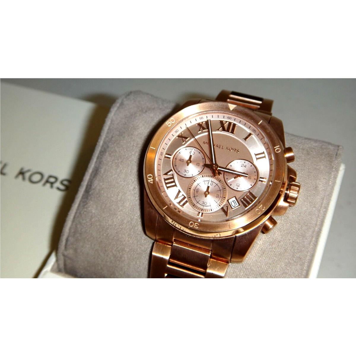 Michael Kors Brecken Rose Gold S/ Steel Chronograph Watch 40mm MK6367 Roman +box