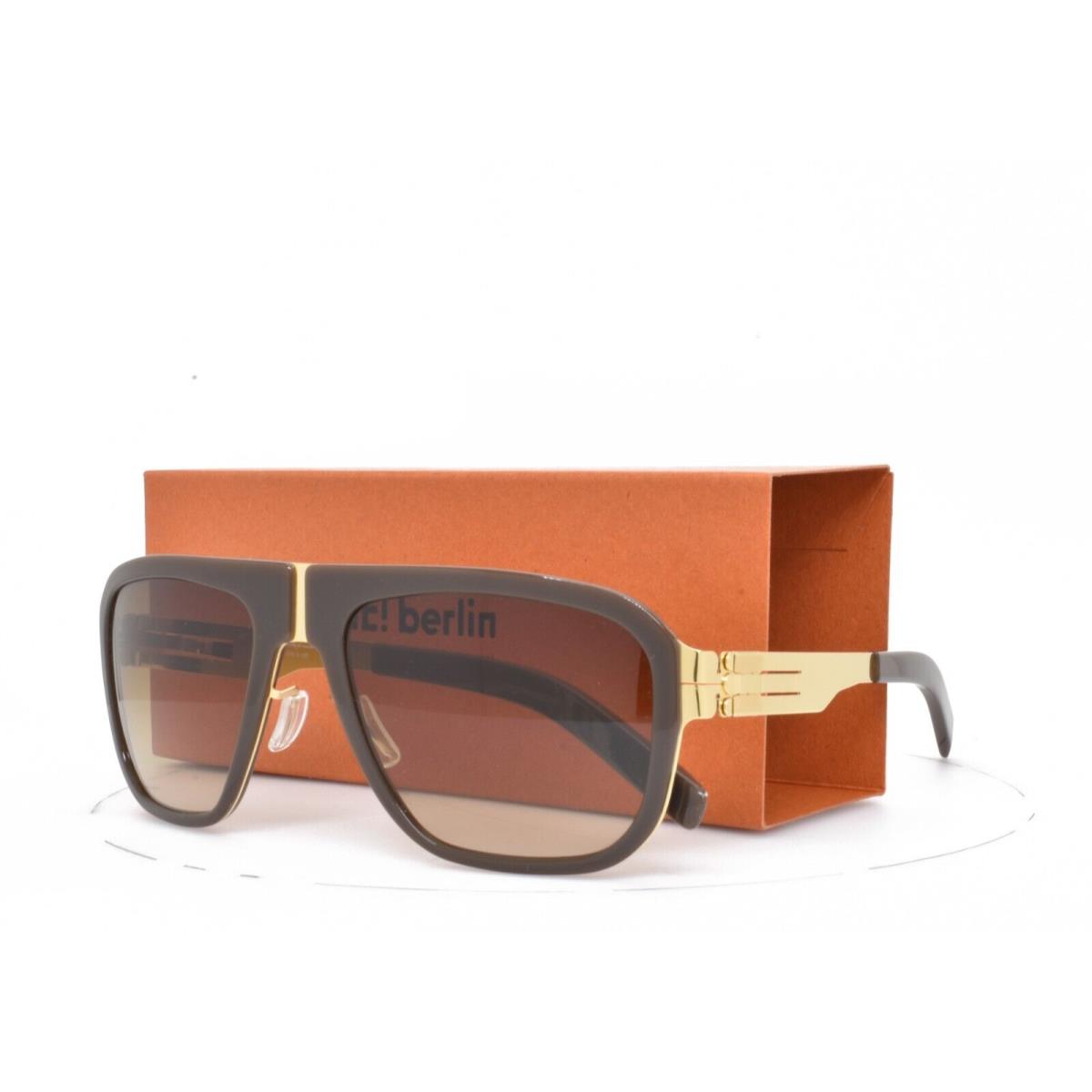 iC Berlin Sunglasses M18 Pappelplatz Brown Gold Aviator Frame Brown Lens 54-21