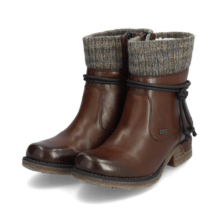 Rieker Women`s 79688 Fee Water-resistant Boot Brown/Graphit
