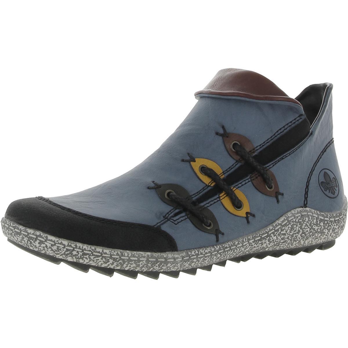 Rieker Womens Liv 82 Blue Leather Booties Shoes 40 Medium B M Bhfo 3420