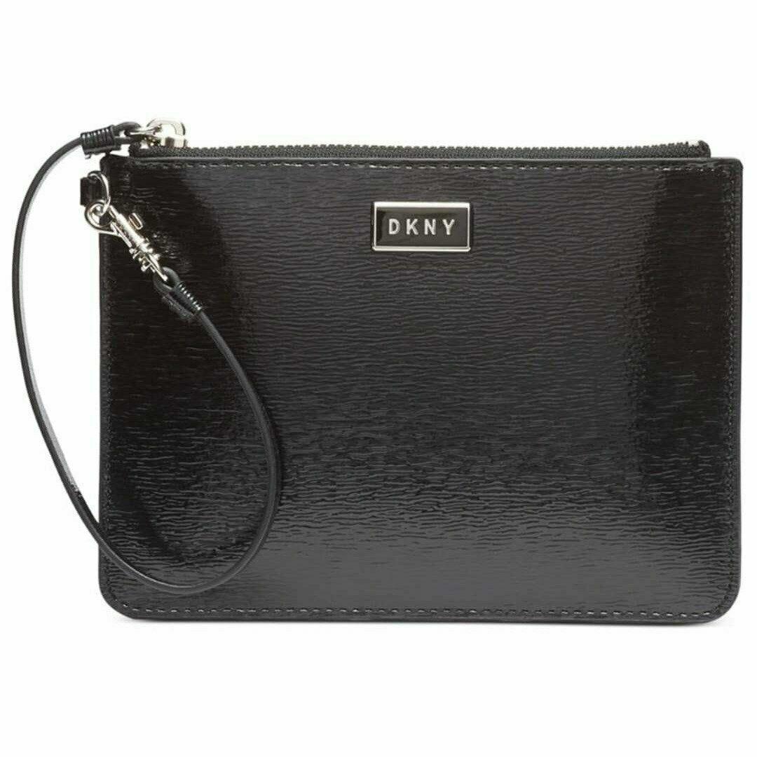 Dkny Gigi Leather Wristlet Black by DKNY