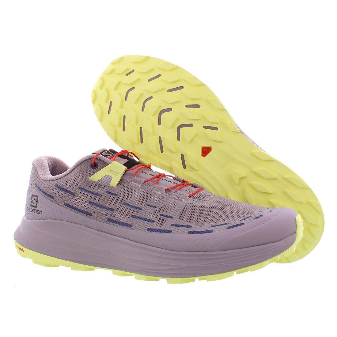 Salomon Ultra Glide Womens Shoes - Quail/Yellow Iris/Fiery Red, Main: Purple