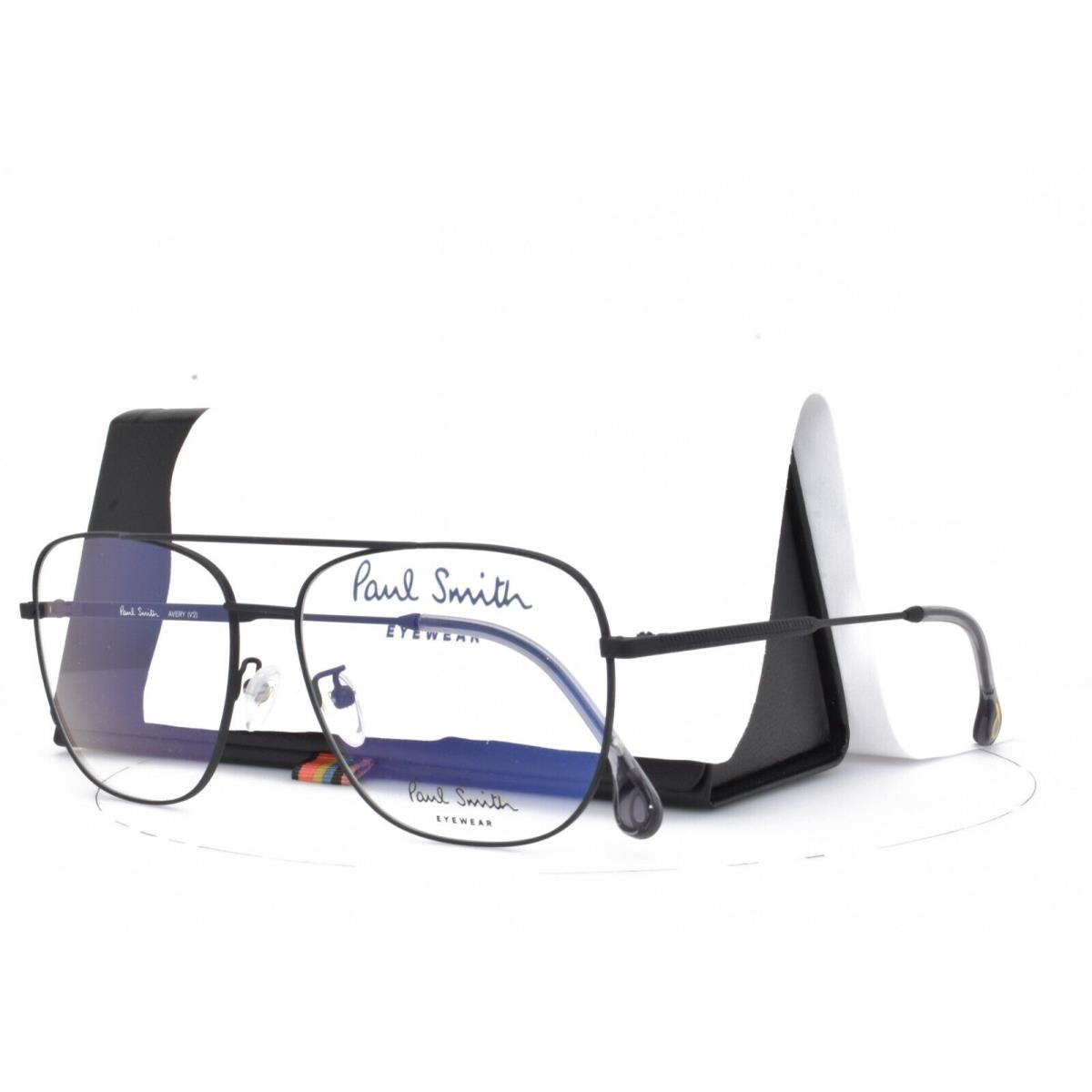 Paul Smith Eyeglasses Matte Black Aviator Rx Frame 58-15-145 Avery P007 V2 05