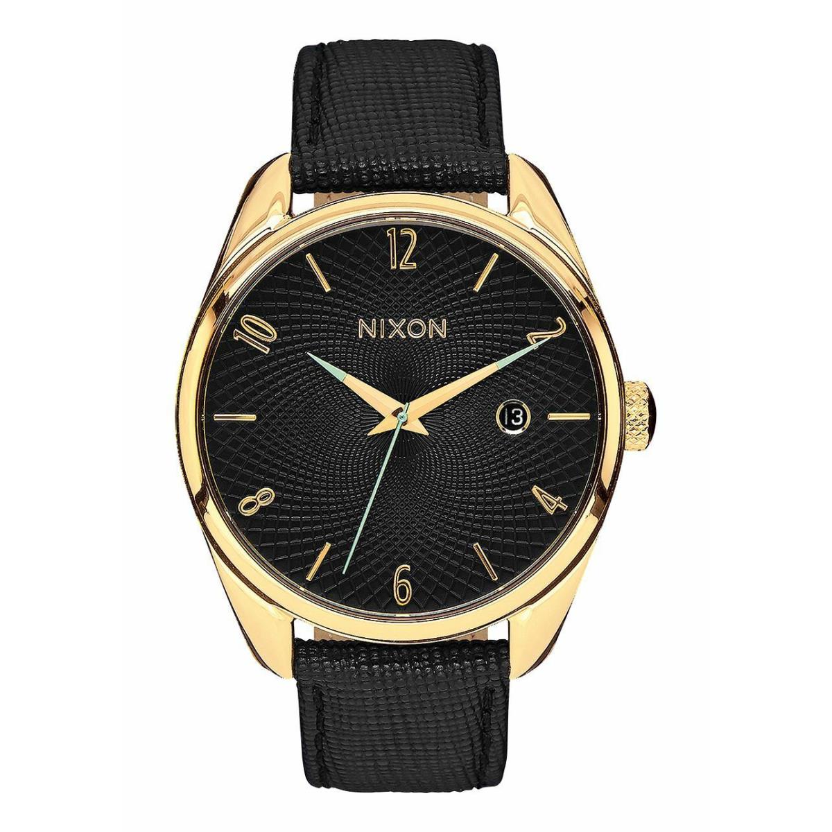 Nixon Bullet Black Dial SS Leather Quartz Ladies Watch A473-513