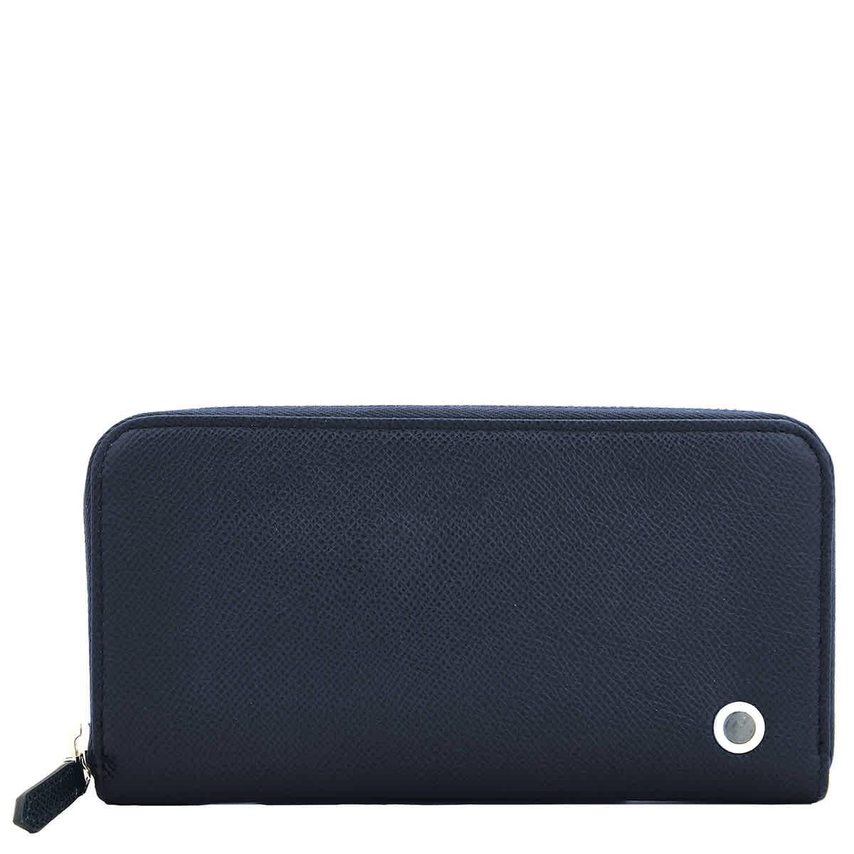 Bvlgari Blue Leather Zip Wallet 282588
