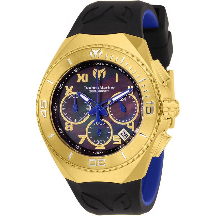 Technomarine Ocean Manta Mid-size Mens 40mm Mop Gold Chronograph Watch TM-218023