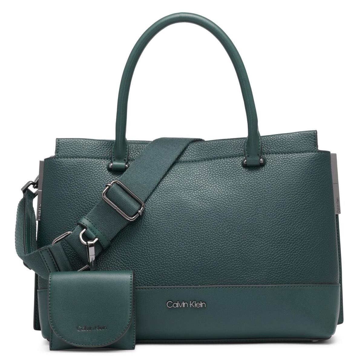 Bianca Triple Compartment Satchel Deep Forest One Size by Calvin Klein