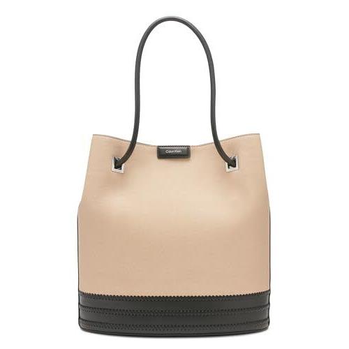 Calvin Klein Women`s Ash Tote Bag North/south Vegan Leather 2 Pockets