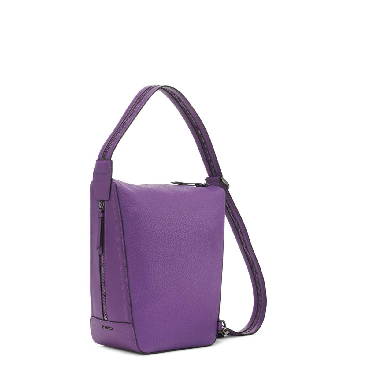 Calvin Klein Moss Convertible Sling Backpack Hobo Shoulder Bag Grape One Size