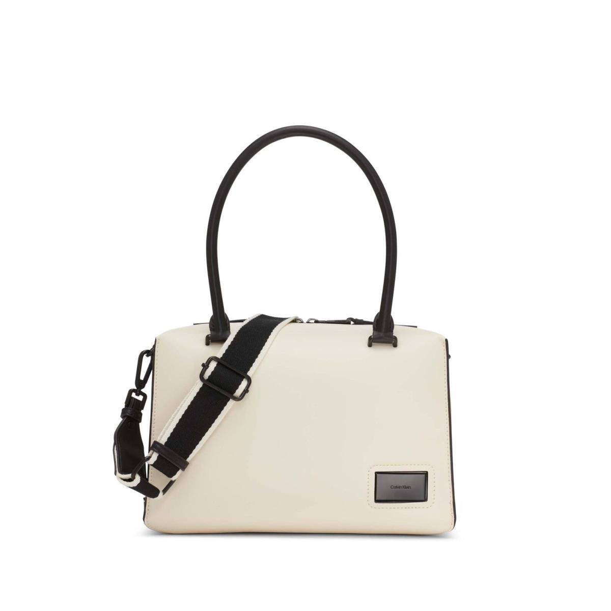 Calvin Klein Beecher Dome Satchel Cherub White/black Combo One Size