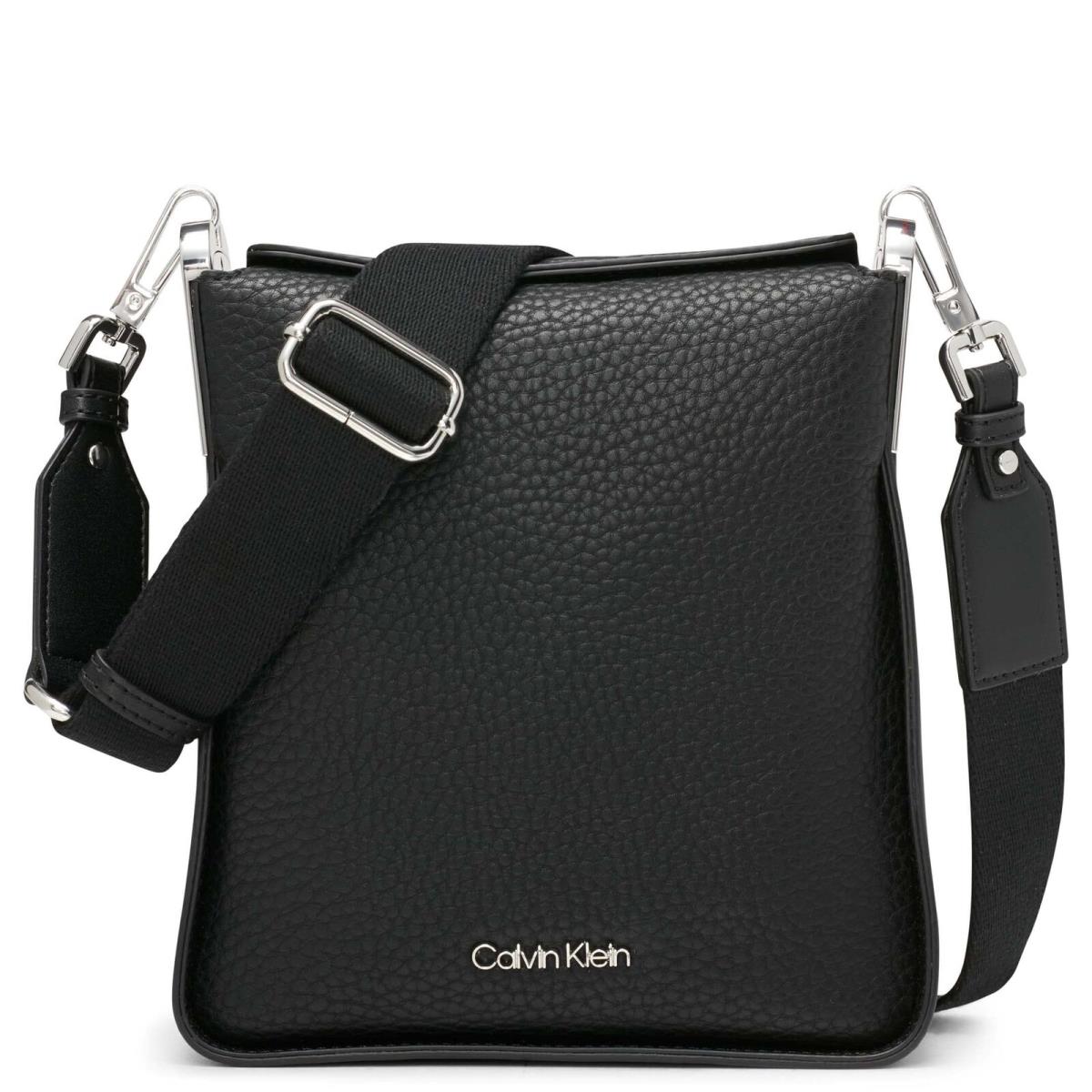 Fay North/south Small Crossbody Black/silverone Size by Calvin Klein