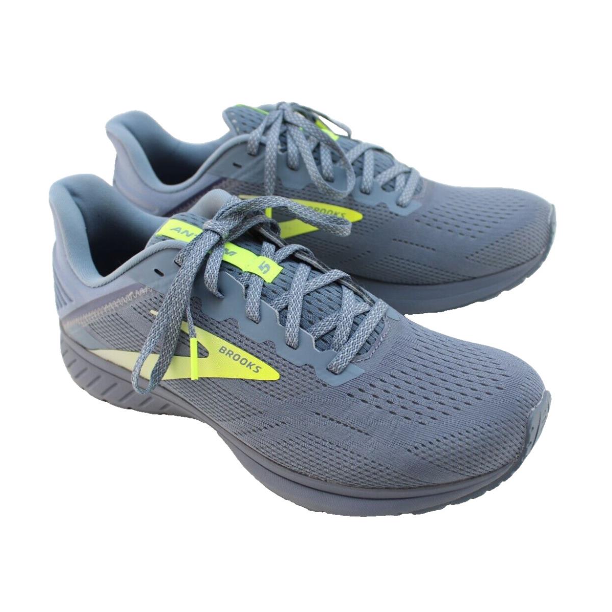 Brooks Anthem 5 Size 10 M Heather Gray / Yellow Men`s Neutral Running Shoes