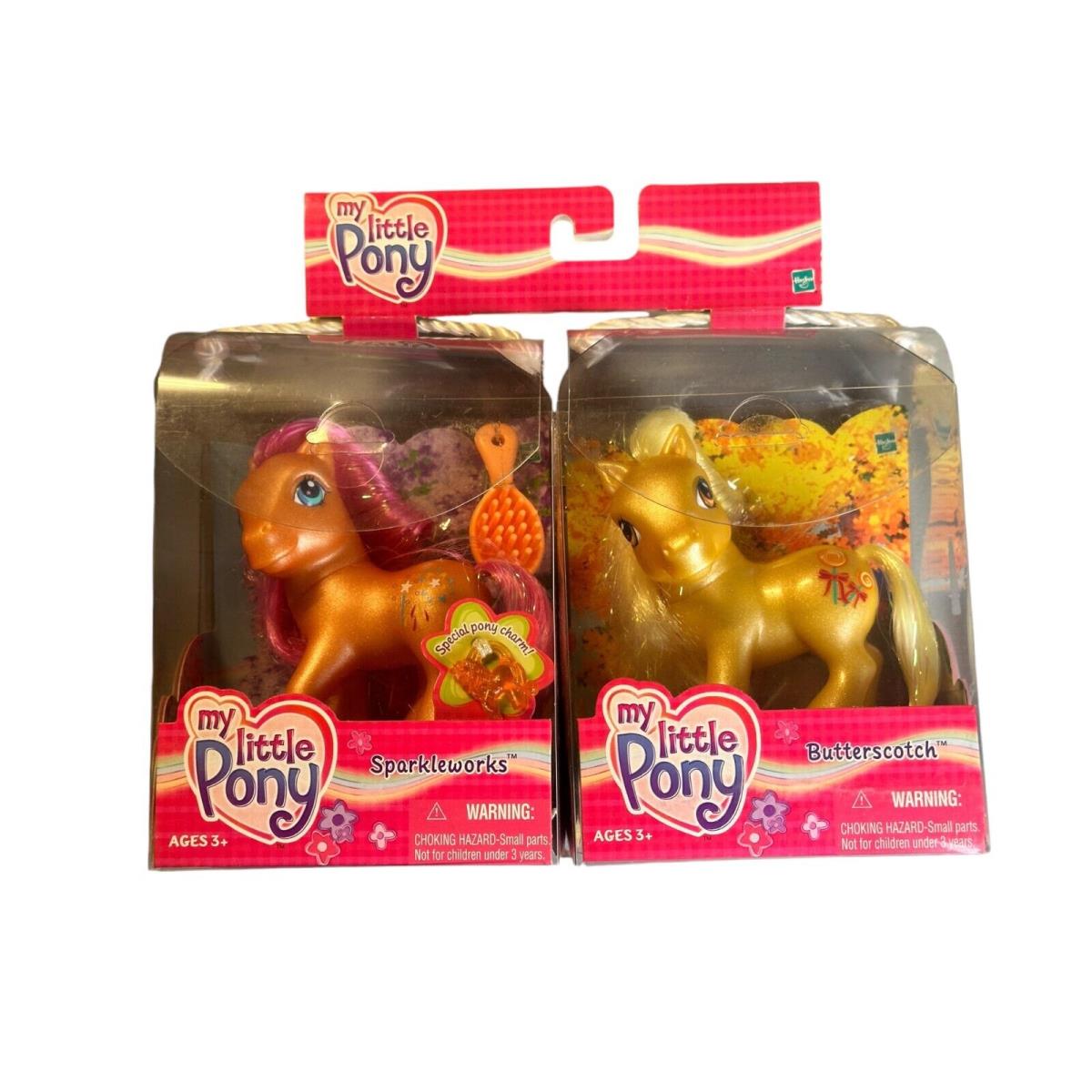 My Little Pony 2 Pack G3 Sparkleworks Butterscotch Nrfb 2003 Candy Ponies Charm